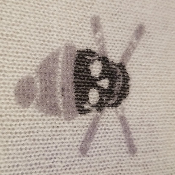 💕SKULL CASHMERE💕 Ski Skull Print Pullover Turtleneck Sweater ~ Off White L NWT - Picture 7 of 12